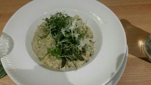 Mushroom risotto at Luna's Vegan Corner in Cardiff