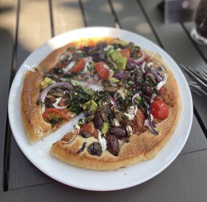 Decent pizza, lots of vegetables, this is a small one and enough for me as a diner    at Peppes Pizza in Bergen