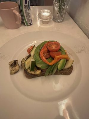 Toast with tofu, avocado and veggies   at Babi Como in Como