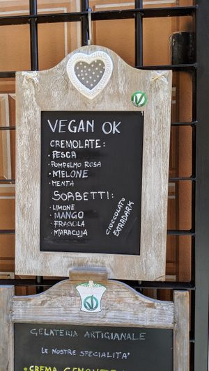 Several vegan flavours to choose from at Gelatiamoci in Sestri Levante