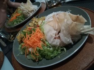 Castaña calabaza y seitán en masa filo RIQUISIMO at Gosto Superior in Braga