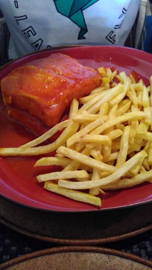 Francesinha vegan at Gosto Superior in Braga