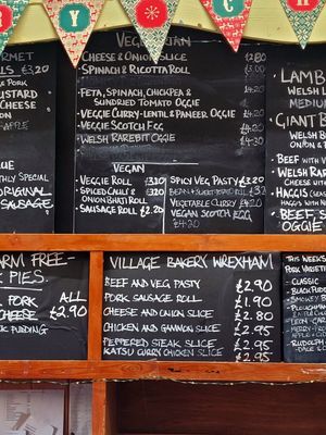 Llangollen Oggie Shop and Fine Foods Menu. at Llangollen Oggie Shop & Fine Foods in Llangollen