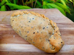 Vegan Curry Oggie. at Llangollen Oggie Shop & Fine Foods in Llangollen