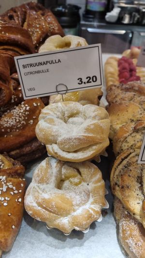 vegan laskiaispulla (sweet bun with oat whipp at Kanniston Leipomo - Yliopistonkatu in Helsinki