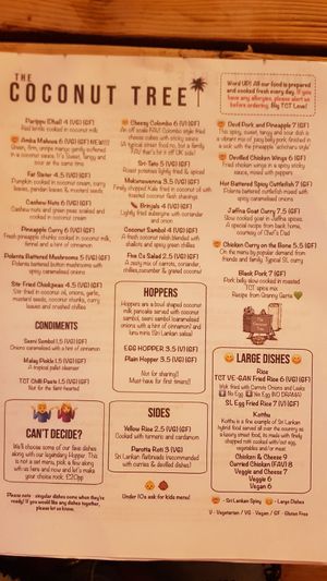 Menu - pretty much all vegan 👍 at The Coconut Tree in Bristol
