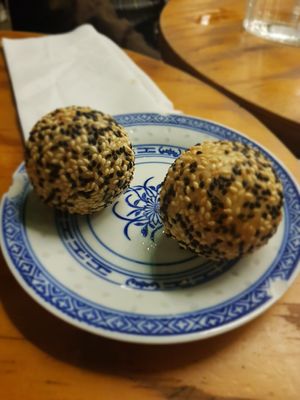 Special mu'ar new year dessert, sesame rice Ball filled with soya and coco at Petit Bao in Paris