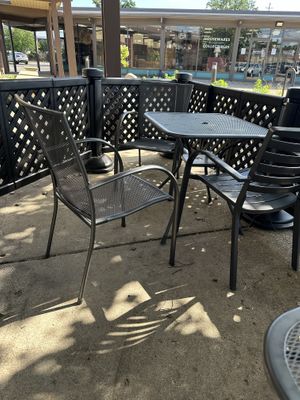 Outside patio  at Cravings Deli in Portage