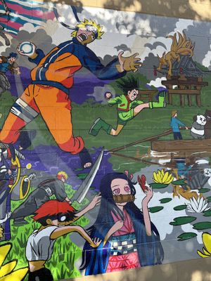 Wall mural outside   at Cravings Deli in Portage