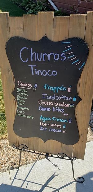 Sign  at Churros Tinoco in East Dundee