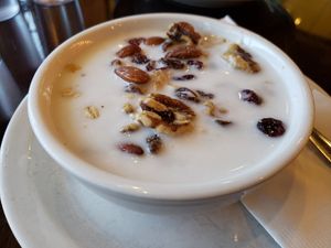 Loaded vegan oatmeal at Finnish Bistro in St Paul