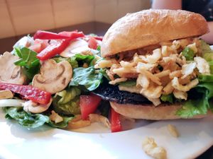 Vegan mushroom burger at Finnish Bistro in St Paul