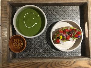 Veggie soup and Cali toast 2.0 at VAST Cali Eatery in Taipei