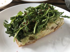 Avocado Adventures - mashed avo  at Val's Vegan Bake Shop in Hollywood