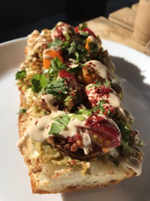 Falafel avocado toast 😍😍😍 at Val's Vegan Bake Shop in Hollywood