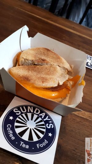 Cheese and Egg plant based ! at Sunday's Coffee in Paris