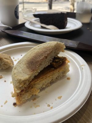 Breakfast and chocolate cake at Sunday's Coffee in Paris