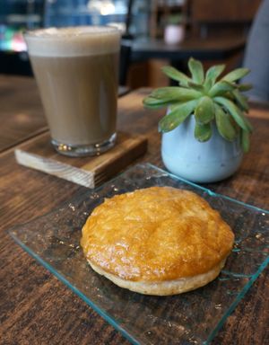 Chausson aux pommes w/chai latte at Sunday's Coffee in Paris