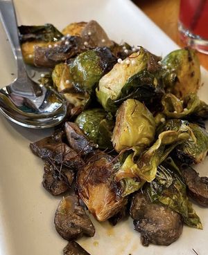 The roasted brussels sprouts are so good.  at True Food Kitchen in Phoenix