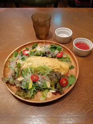 Gluten-free and no eggs used for this omelette at Kitchen Omiya in Nagoya