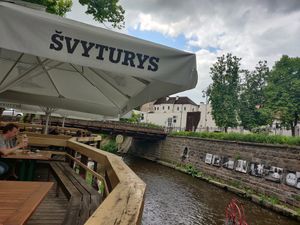 The views at Uzupio Kavine in Vilnius