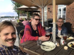 Great to sit outside   at Cafe Holmen in Nykobing Mors