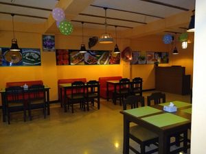 Vegan restaurant at  Aniyor Vegetarian in Pokhara