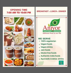 Vegan restaurant at  Aniyor Vegetarian in Pokhara