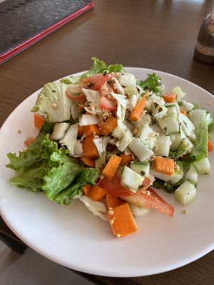 Salad at  Aniyor Vegetarian in Pokhara