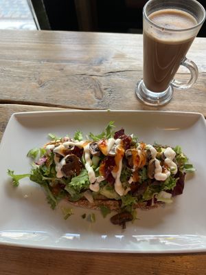 The ‘love avo’ and mocha   at TRIBE in South West London