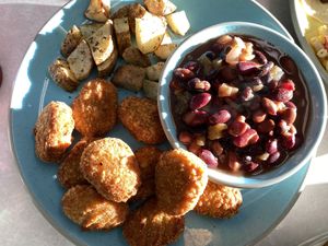 Adult chicken nuggets - house made and better than any you can buy! at Frannie's Vegan Cafe in Johnson City