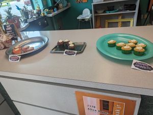 Strawberry, red velvet,& pineapple cupcakes $2each at Frannie's Vegan Cafe in Johnson City