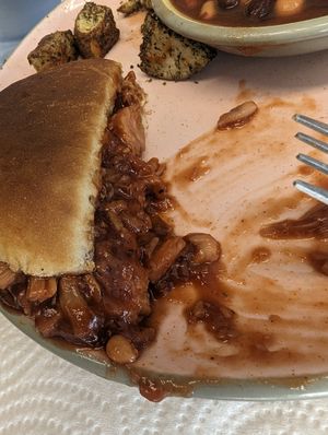 Jackfruit BBQ sandwich at Frannie's Vegan Cafe in Johnson City