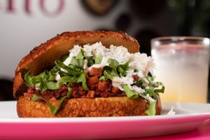 Pambazo at Veggicano Plant Based in Mexico City