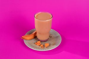 Mamey water at Veggicano Plant Based in Mexico City