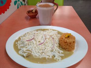 Enchiladas suizas 💯😋 at Veggicano Plant Based in Mexico City