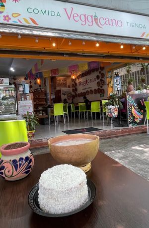 Garibaldi y golden milk   at Veggicano Plant Based in Mexico City