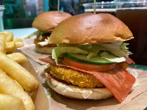 Amazing food! Price is so reasonable for the amount you get. Very high quality. Friendly staff :-) at Vedang - green burger | Alexa in Berlin