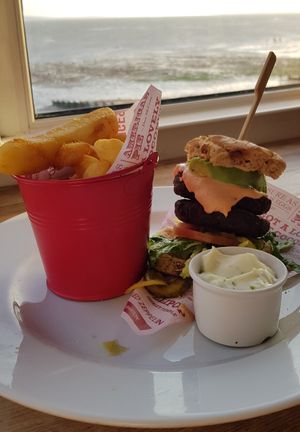 Double stacked falafel patties with Mediterranean herbs and spices, lettuce and pickles topped with burger sauce.
Triple cooked chips. at The Osborne View in Fareham