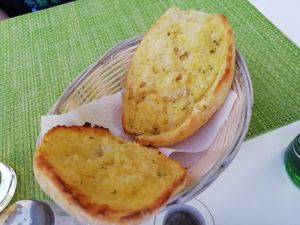 Garlic bread at Senhor Frog's in Albufeira