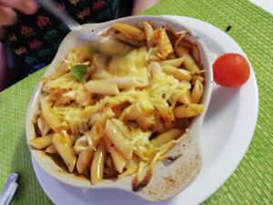 Penne pasta at Senhor Frog's in Albufeira