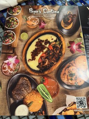 Menu front  at Pepe's Cantina in Winter Park