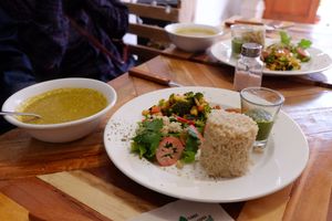 Vegan menu del dia at Roots in Jardin