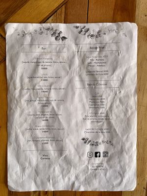 Menu page 2 of 2, February 2020 at Roots in Jardin