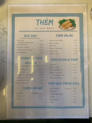 All day menu at Thèm in Docklands