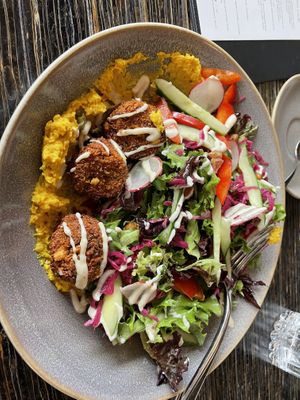 Falafel bowl at Boom + Batten in Victoria