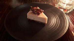 Small but scrumptious vegan cheesecake at Boom + Batten in Victoria