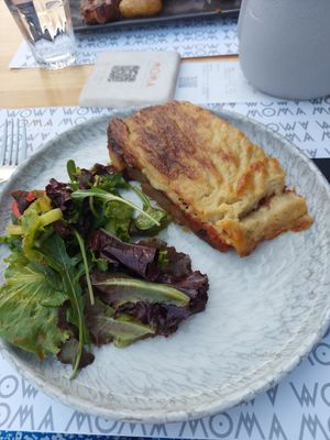 Vegan moussaka at Moma in Athens
