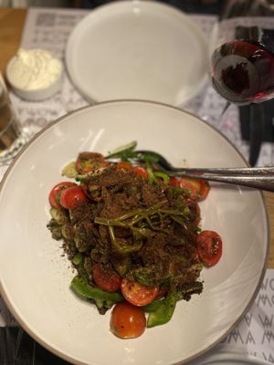 Greek salad minus feta  at Moma in Athens