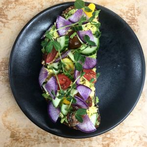 Avocado toast  at Petisco Vegano in New York City